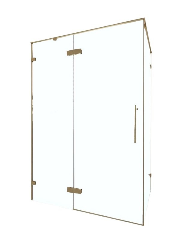 Душевой уголок Veconi Premium Alassio SP G 150х80, профиль брашированное золото, стекло прозрачное