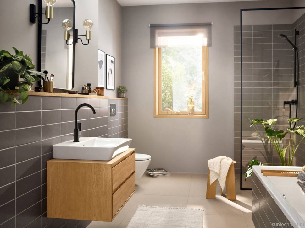 Смеситель для раковины Hansgrohe Rebris E 72576670 черный матовый