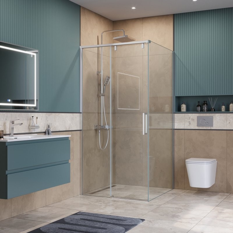 Душевой уголок BelBagno Soft Close-1 A-1-100-C-Cr профиль хром