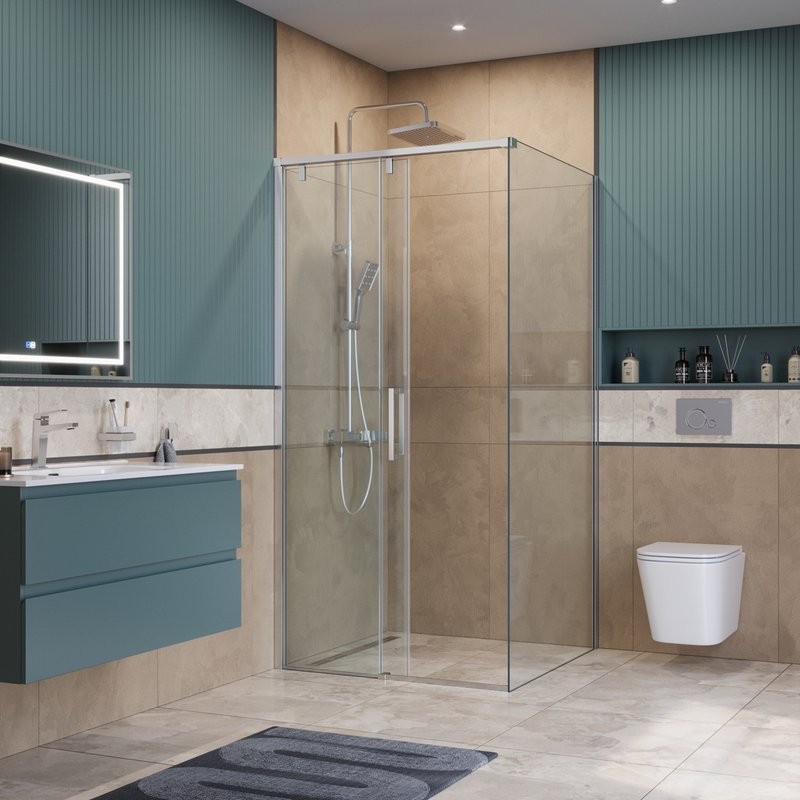 Душевой уголок BelBagno Soft Close-1 A-1-100-C-Cr профиль хром