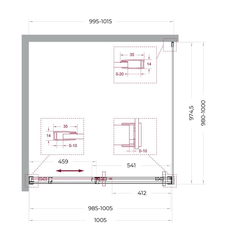 Душевой уголок BelBagno Soft Close-1 A-1-100-C-Cr профиль хром