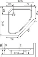 Поддон для душа RGW Style TR 100x100 с сифоном