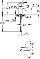 Смеситель для раковины Grohe BauEdge 23330001 хром Смеситель для раковины Grohe BauEdge 23330001 хром