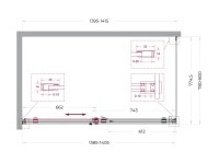 Душевой уголок BelBagno Soft Close-2 AH-1-140/80-C-Cr профиль хром