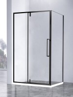 Душевой уголок Vincea Slim-N VSR-4SNP1010CLB 100х100, профиль черный, стекло прозрачное