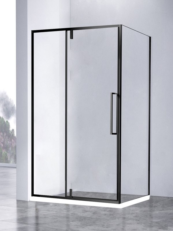 Душевой уголок Vincea Slim-N VSR-4SNP1010CLB 100х100, профиль черный, стекло прозрачное