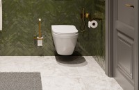 Комплект Унитаз подвесной BOCCHI Taormina Arch 1012-001-0129 белый + Крышка A0336-001 с микролифтом, глянцевая белая + Инсталляция Geberit Duofix Delta 458.149.21.1 с кнопкой смыва, хром + Звукоизоляция