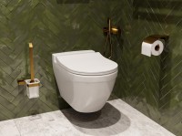 Комплект Унитаз подвесной BOCCHI Taormina Arch 1012-001-0129 белый + Крышка A0336-001 с микролифтом, глянцевая белая + Инсталляция Geberit Duofix Delta 458.149.21.1 с кнопкой смыва, хром + Звукоизоляция