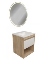 Тумба с раковиной Teymi Vitra 50 дуб, белая