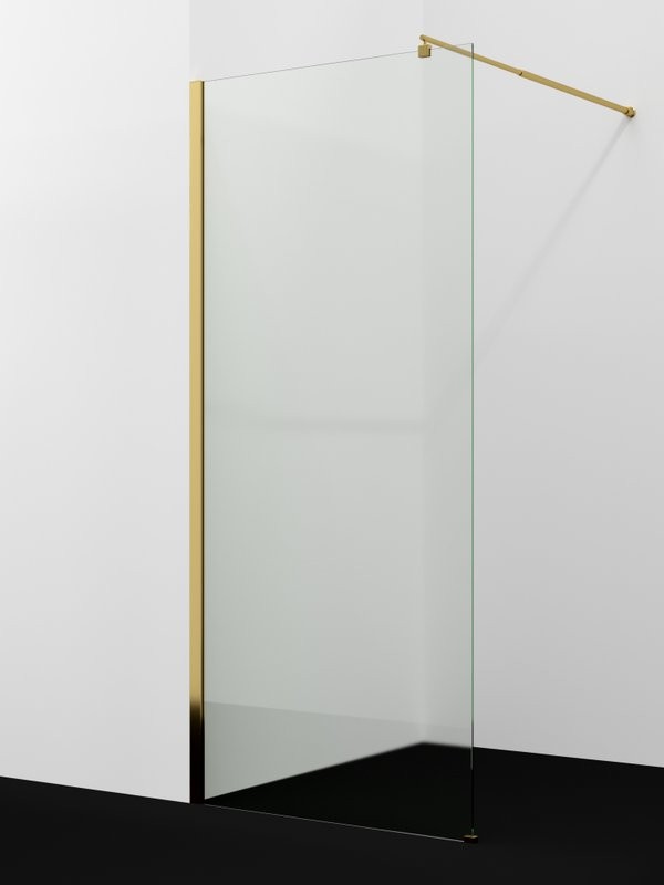 Душевая перегородка Wasserkraft Rur 30W 110 см, профиль глянцевое золото, стекло прозрачное