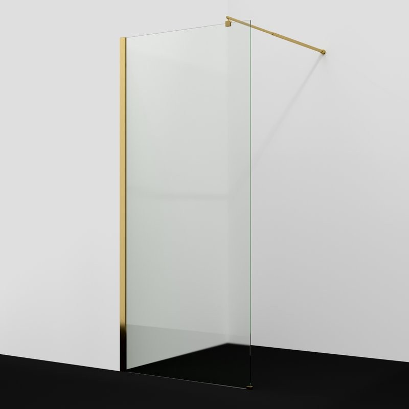 Душевая перегородка Wasserkraft Rur 30W 110 см, профиль глянцевое золото, стекло прозрачное