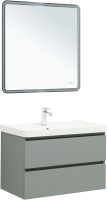 Тумба под раковину без столешницы Aquanet Вега 2.0 80 подвесная, мисти грин