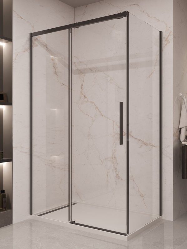 Душевой уголок Vincea Stella VSR-1ST9012CLB 120x90 см, профиль матовый черный, стекло прозрачное