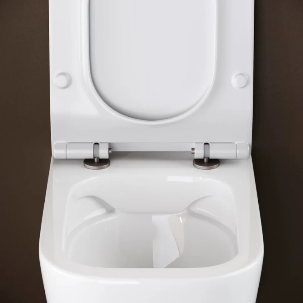 Комплект Унитаз подвесной Ceramicanova New Day CN3005 с микролифтом, безободковый + Инсталляция TECE Now 9400412 4 в 1 с кнопкой смыва