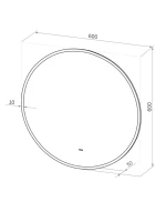 Зеркало круглое CONTINENT Led Portal 60х60 см, бесконтактный сенсор, с холодной подсветкой