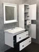 Мебель для ванной комнаты Comforty Феррара 80 подвесная, белая с раковиной 50180