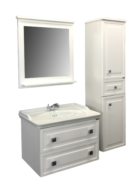 Мебель для ванной комнаты Comforty Феррара 80 подвесная, белая с раковиной 50180