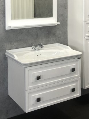 Мебель для ванной комнаты Comforty Феррара 80 подвесная, белая с раковиной 50180