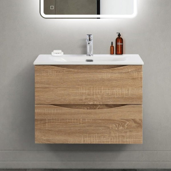 Тумба с раковиной BelBagno Marino-cer-mini 70 подвесная, rovere bianco