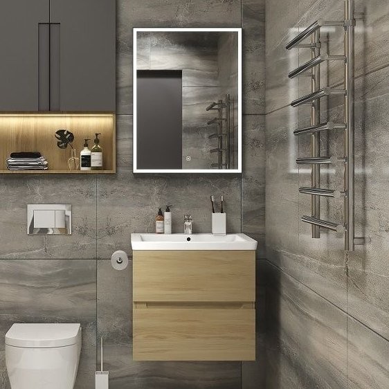 Мебель для ванной комнаты Art&Max Techno подвесная, 60, дуб мадейра янтарь