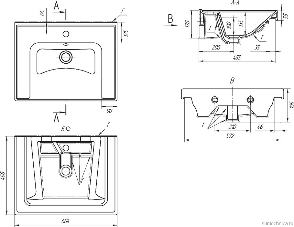 Мебель для ванной комнаты Art&Max Techno подвесная, 60, дуб мадейра янтарь