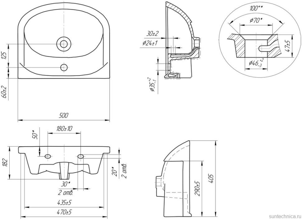 Мебельная раковина Cersanit Erica 50