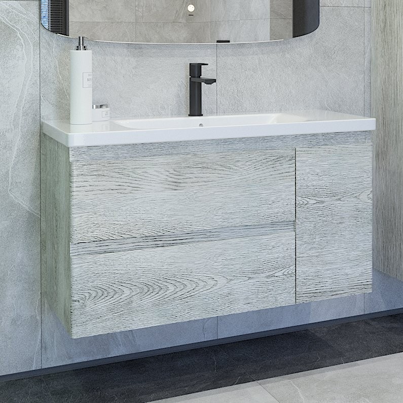 Тумба под раковину без столешницы Caprigo Forte 100 R подвесная, белый клен