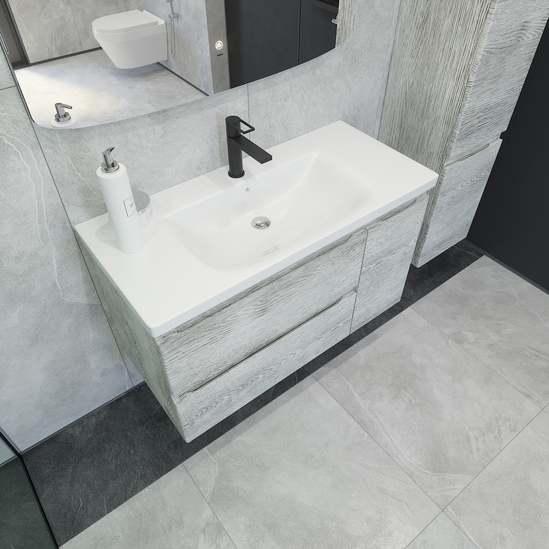 Тумба под раковину без столешницы Caprigo Forte 100 R подвесная, белый клен