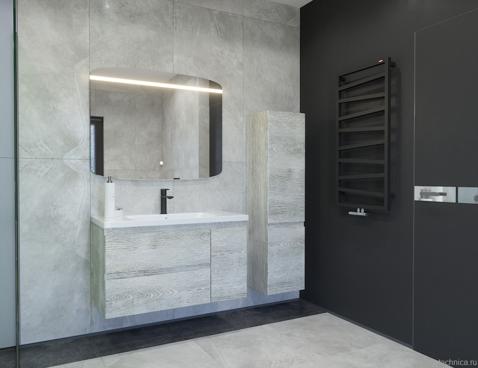 Тумба под раковину без столешницы Caprigo Forte 100 R подвесная, белый клен