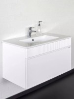 Тумба с раковиной Comforty Мадрид 80 подвесная, матовый белый