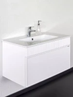 Тумба с раковиной Comforty Мадрид 80 подвесная, матовый белый