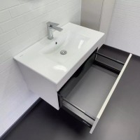 Тумба с раковиной Comforty Мадрид 80 подвесная, матовый белый