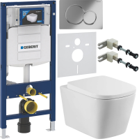 Комплект Унитаз подвесной BelBagno Albano + Крышка BB120SC с микролифтом + Инсталляция Geberit Duofix UP 320 111.300.00.5 + Кнопка Sigma 01 115.770.21.5 хром + Крепления 111.815.00.1 к стене + Звукоизоляция