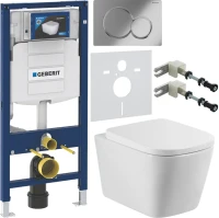 Комплект Унитаз подвесной BelBagno Albano + Крышка BB120SC с микролифтом + Инсталляция Geberit Duofix UP 320 111.300.00.5 + Кнопка Sigma 01 115.770.21.5 хром + Крепления 111.815.00.1 к стене + Звукоизоляция