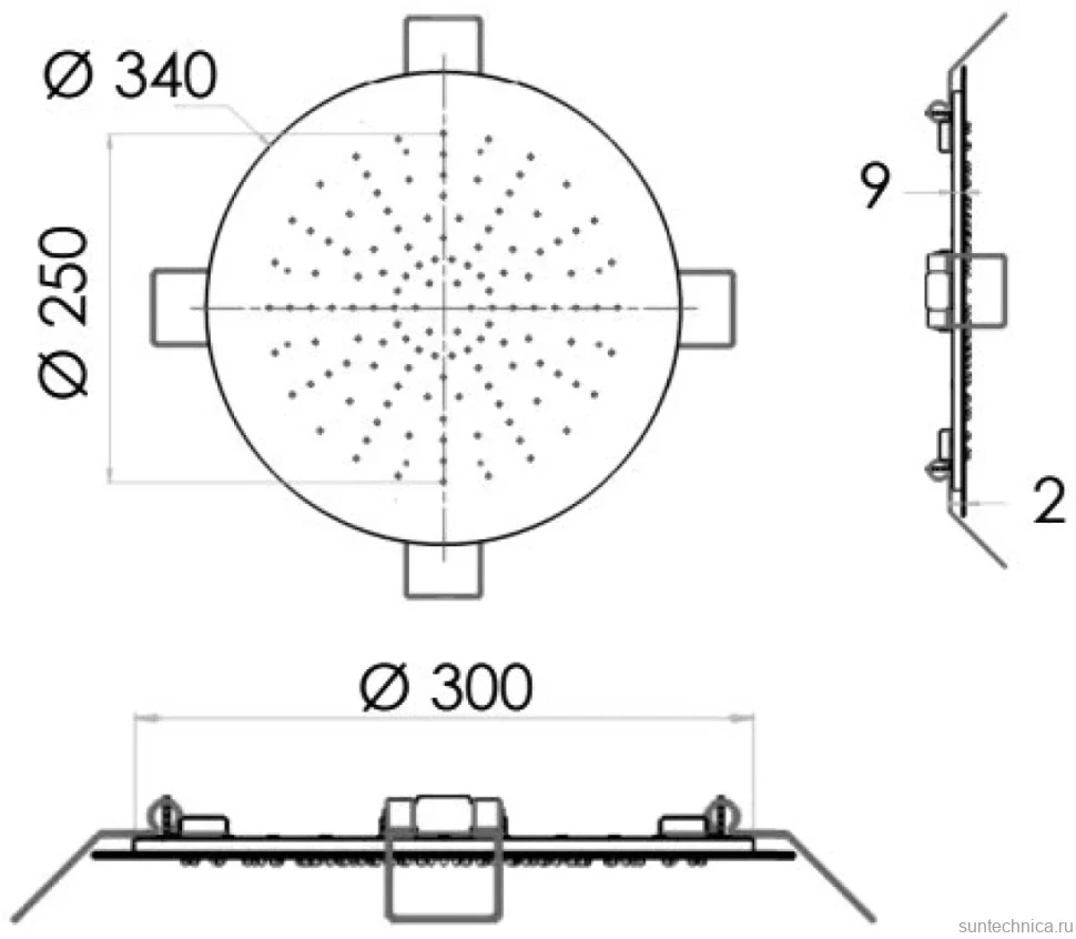 Верхний душ Remer SS357EFM34