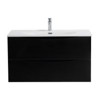 Тумба с раковиной BelBagno Marino-cer-n 100 подвесная, nero lucido