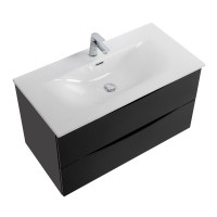 Тумба с раковиной BelBagno Marino-cer-n 100 подвесная, nero lucido