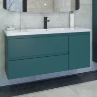 Тумба с раковиной Caprigo Forte 120 R подвесная, изумрудно-бирюзовая