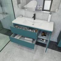 Тумба с раковиной Caprigo Forte 120 R подвесная, изумрудно-бирюзовая