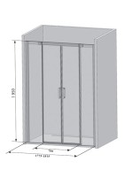 Душевая дверь в нишу Ravak Matrix MSD4-180 профиль сатин, стекло прозрачное