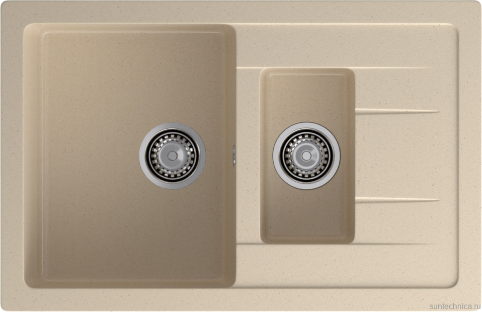 Комплект Мойка GranFest Quadro Q-775KL кашемир + Смеситель MEGA Ege MG-PL10 хром