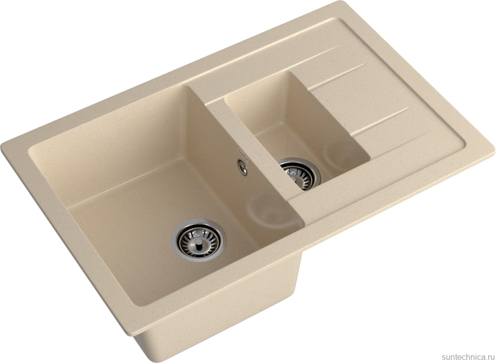 Комплект Мойка GranFest Quadro Q-775KL кашемир + Смеситель MEGA Ege MG-PL10 хром