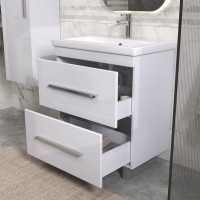 Тумба с раковиной Vigo Land 70 напольная, белая, раковина Como 70