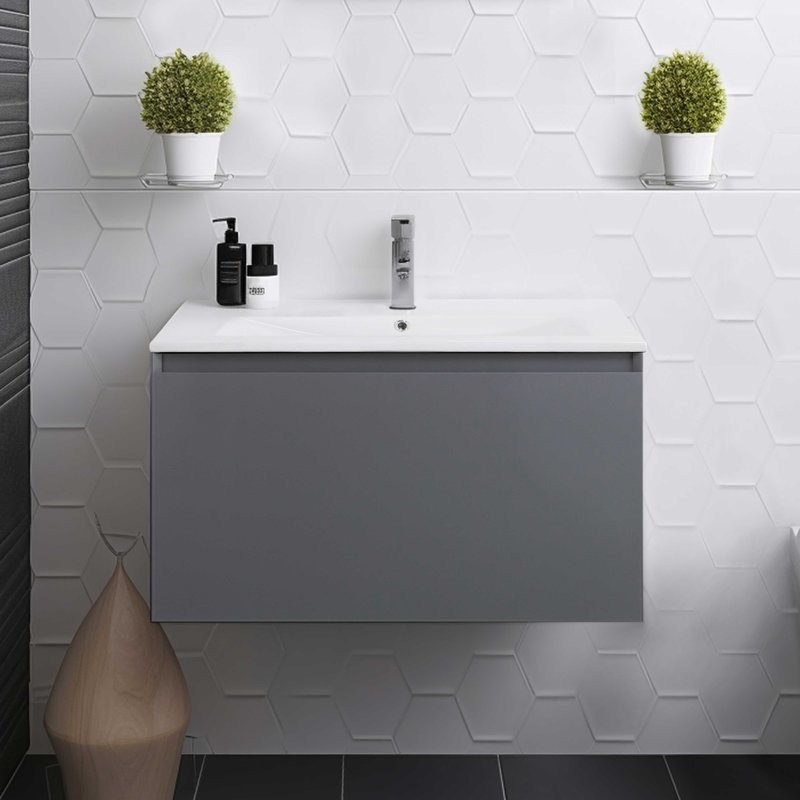 Тумба под раковину без столешницы Art&Max Латина (Latina) 80 подвесная, серая