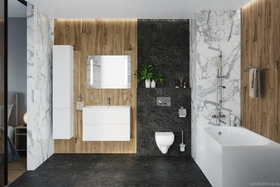 Тумба под раковину без столешницы AM.PM Tender 80 подвесная, белая