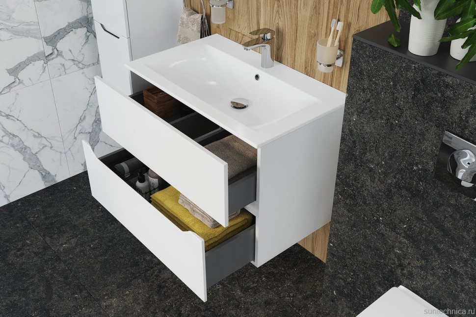 Тумба под раковину без столешницы AM.PM Tender 80 подвесная, белая