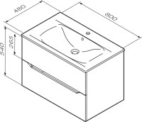Тумба под раковину без столешницы AM.PM Tender 80 подвесная, белая