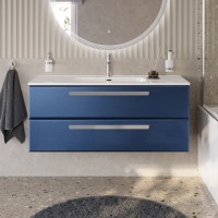 Тумба с раковиной Cezares Eco Cer-N 120 sapfiro, раковина Duet 120, ручки серые