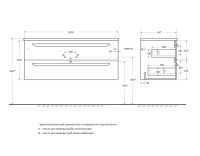 Тумба с раковиной Cezares Eco Cer-N 120 sapfiro, раковина Duet 120, ручки серые