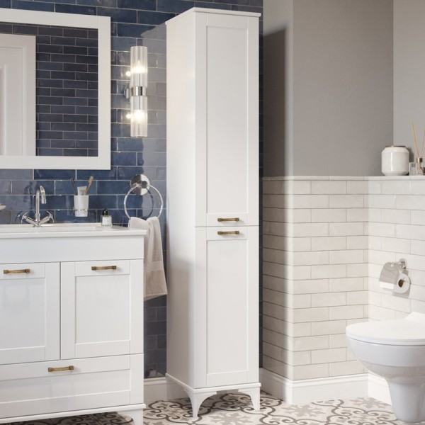 Шкаф пенал для ванной Sanflor Ванесса 2 R, напольный, белый